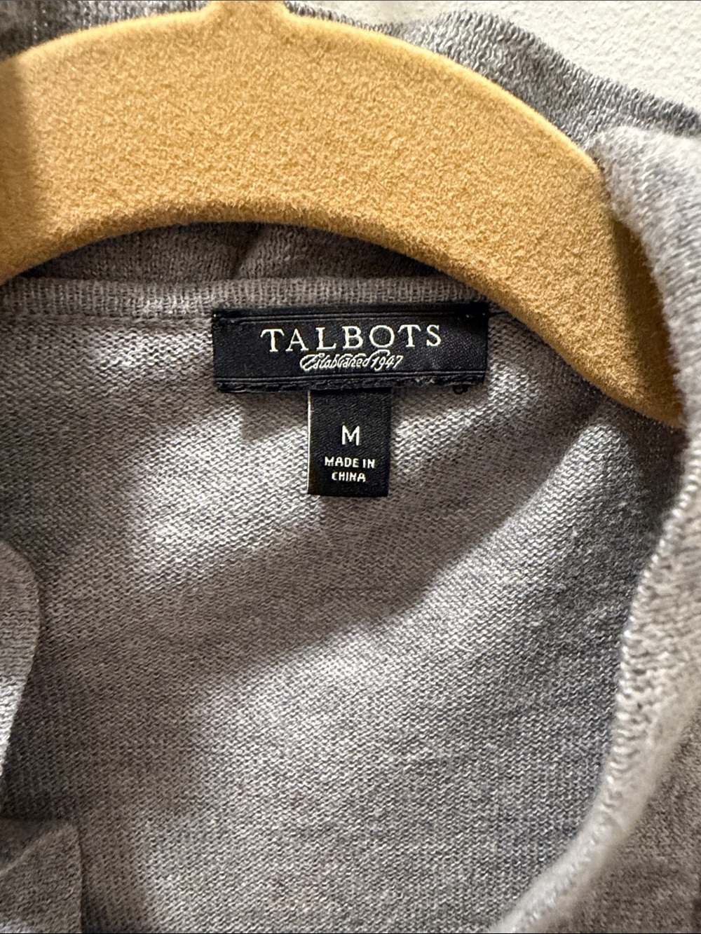 Talbots Light Gray Ruffle-Trim Open Cardigan - Picture 3 of 4